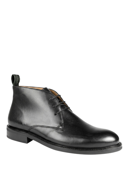 Jones Bootmaker Deacon Leather Lace Up Chukka Boots - view 2, Black