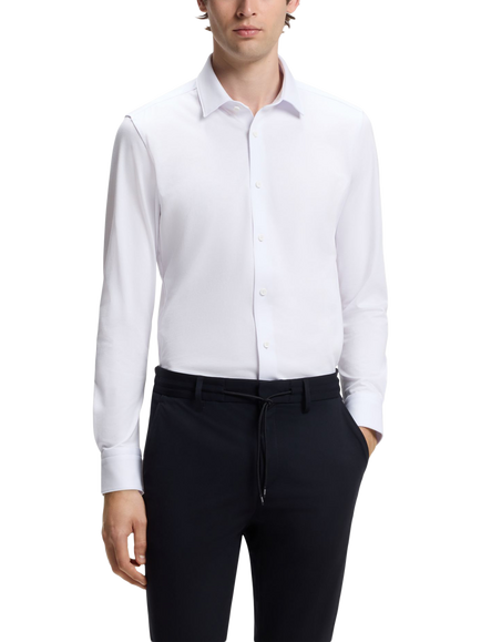 BOSS Cotton Rich Slim Fit Shirt, White