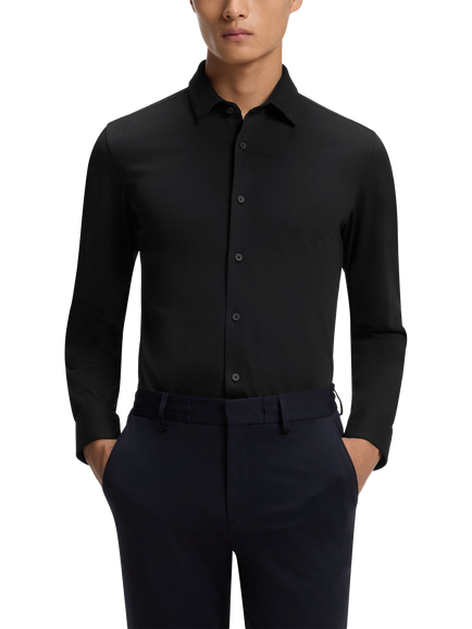 BOSS Cotton Rich Slim Fit Shirt, Black