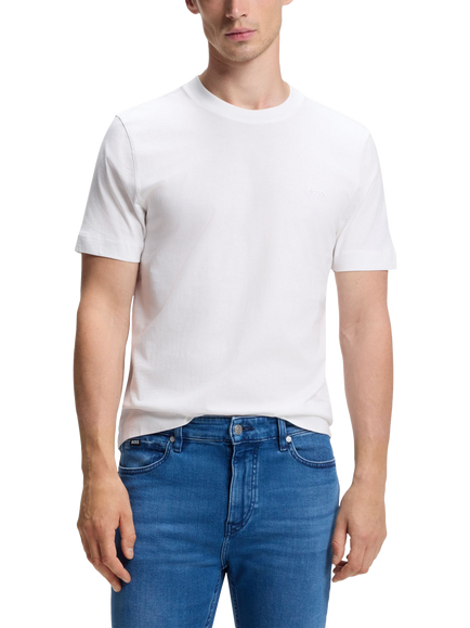 BOSS Cotton Regular Fit Crew Neck T-Shirt, White, White