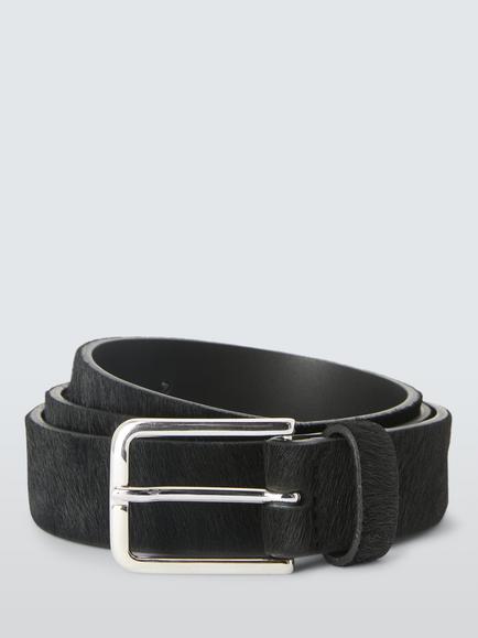 John Lewis x clothsurgeon Leather Ponyhair Belt, Black, Black