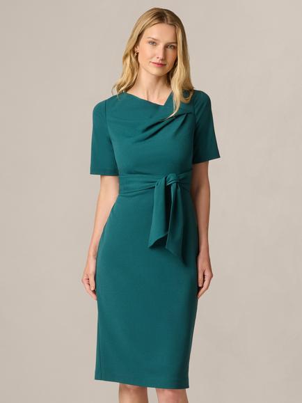 Adrianna Papell Crepe Sheath Dress, Hunter, Hunter