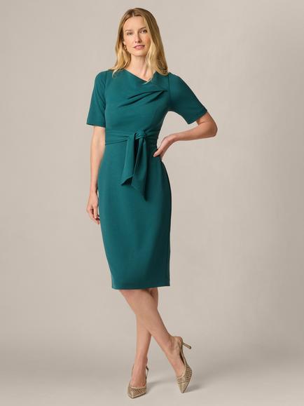 Adrianna Papell Crepe Sheath Dress, Hunter - view 2, Hunter
