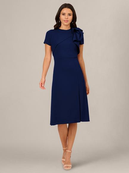 Adrianna Papell Ruffle Bodice Dress, Navy, Navy