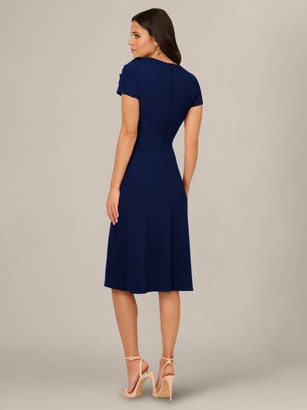 Adrianna Papell Ruffle Bodice Dress, Navy - view 2, Navy