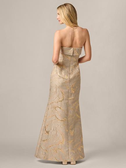 Adrianna Papell Strapless Mermaid Long Dress, Mink - view 2, Mink