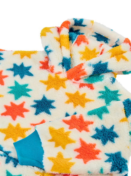 Frugi Ted Fleece Hooded Blanket, Arctic Stars - view 2, Arctic Stars