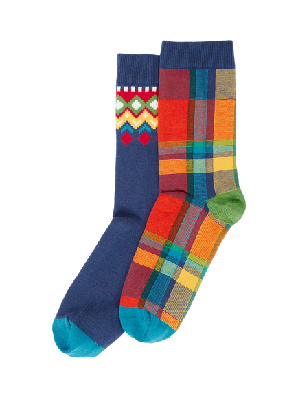 Frugi Big Foot Socks, Pack of 2, Multi, Multi
