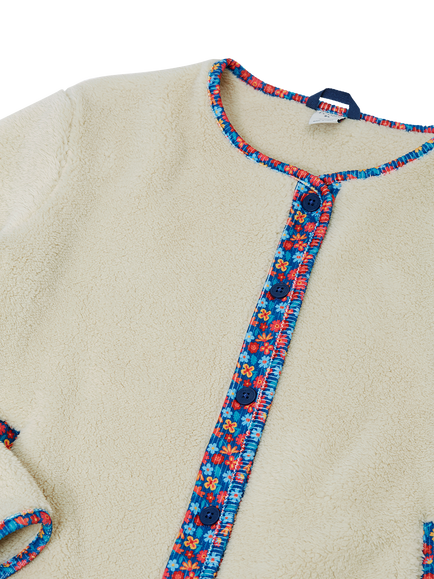 Frugi Grown Ups Juana Fleece, Moon - view 2, Moon/Alpine Blooms