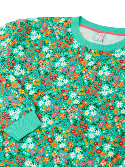 Frugi Grown Ups Sweatshirt, Wildflower - view 2, Wildflower Wander