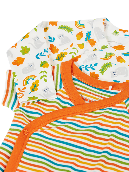 Frugi Baby Shay Printed Bodysuit, Pack of 2, Multi - view 2, Multi