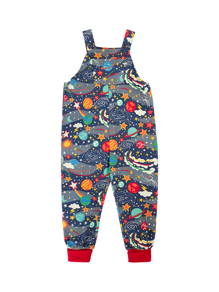 Frugi Baby Parsnip Explore The Star Dungarees, Multi, Explore The Stars