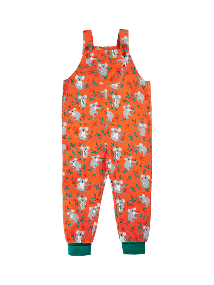 Frugi Baby Parsnip Koala Dungarees, Orange, Orange