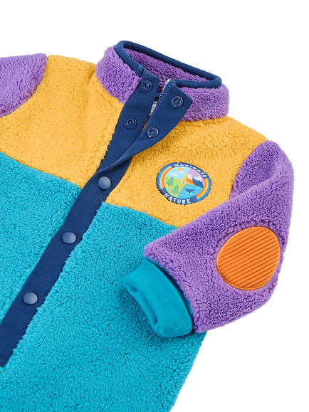 Frugi Baby Coorie Cord Fleece Suit, Multi - view 2, Multi
