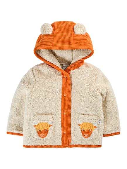 Frugi Baby Rye Fleece Cord Jacket, Natural Multi, Natural Multi