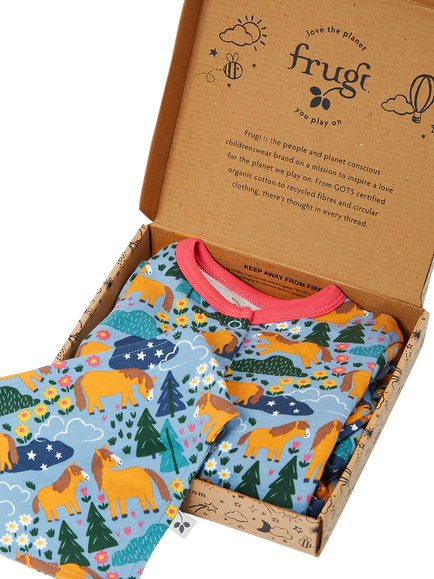 Frugi Baby Lovely Babygrow and Bib Gift Set, Blue - view 2, Blue Multi