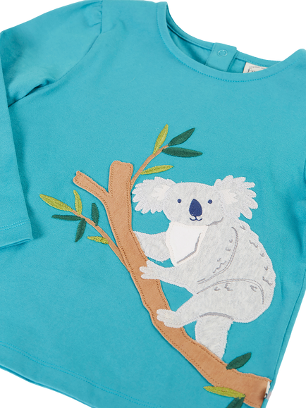 Frugi Baby Ola Koala Top and Leggings Outfit, Blue - view 2, Blue