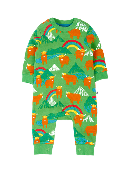 Frugi Baby Kenwyn Romper, Green, Green Multi