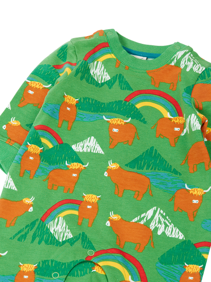 Frugi Baby Kenwyn Romper, Green - view 2, Green Multi
