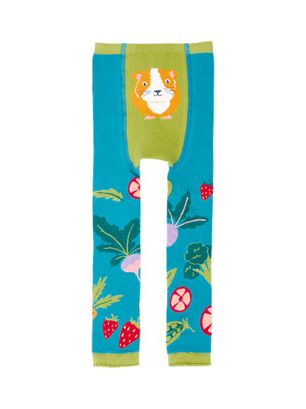 Frugi Baby Little Knitted Leggings, Blue, Blue Multi