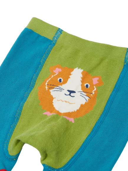 Frugi Baby Little Knitted Leggings, Blue - view 2, Blue Multi