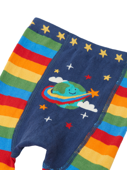 Frugi Baby Little Knitted Leggings, Multi - view 2, Multi
