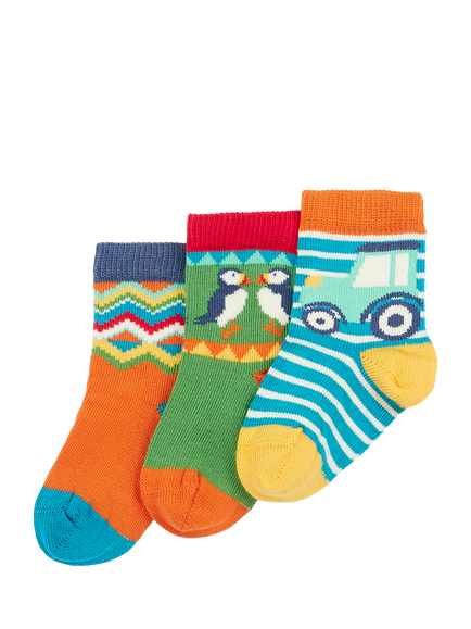 Frugi Kids' Little Socks, Pack of 3, Multi, Multi