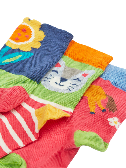 Frugi Kids' Little Socks, Multi - view 2, Multi