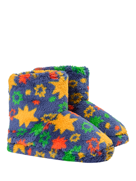 Frugi Kids' Cosy Fleece Bootie Slippers, Multi, Multi