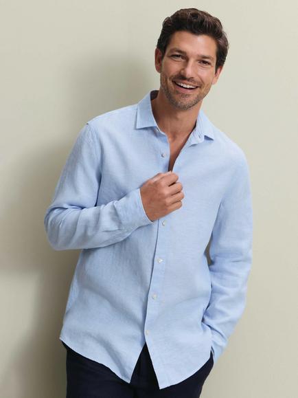 Charles Tyrwhitt Linen Classic Fit Shirt, Sky Blue, Sky Blue