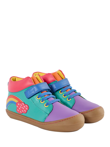 Frugi Kids' Coast High Top Shoes, Rainbow, Rainbow