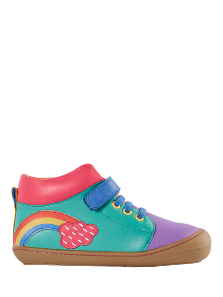 Frugi Kids' Coast High Top Shoes, Rainbow - view 2, Rainbow