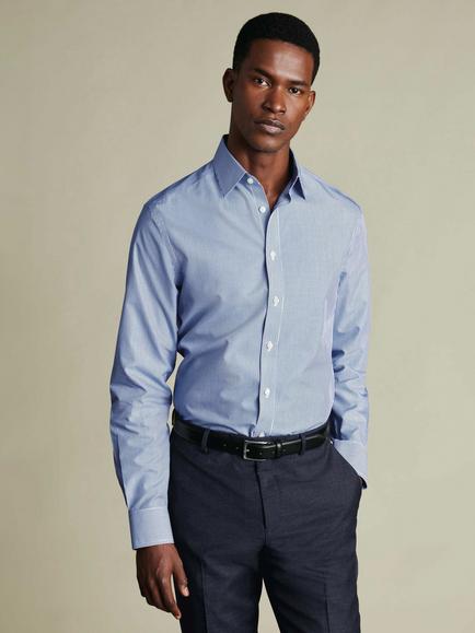 Charles Tyrwhitt Bengal Stripe Non Iron Cotton Poplin Classic Fit Shirt, Navy, Navy