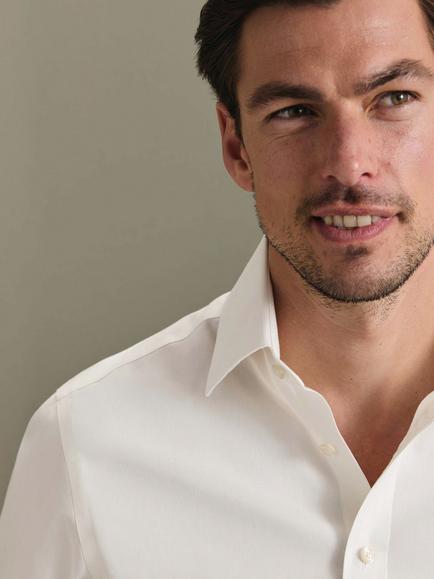 Charles Tyrwhitt Slim Fit Cotton Shirt, Ivory - view 2, Ivory