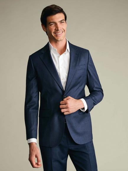 Charles Tyrwhitt Slim Fit Single Breasted Wool Blazer, Indigo Blue, Indigo Blue