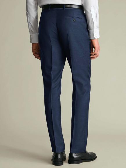 Charles Tyrwhitt Slim Fit Wool Trousers, Indigo Blue - view 2, Indigo Blue