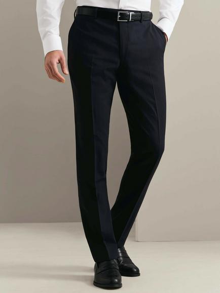 Charles Tyrwhitt Slim Fit Stripe Wool Blend Trousers, Dark Navy, Dark Navy