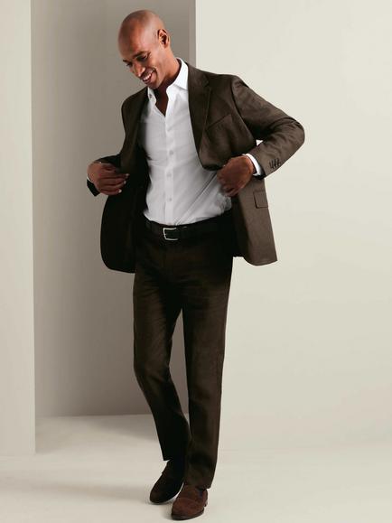 Charles Tyrwhitt Slim Fit Single Breasted Blazer, Chocolate Brown - view 2, Chocolate Brown