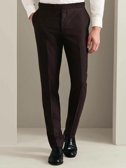 Charles Tyrwhitt Super 120s Wool Dinner Suit Trousers, Chocolate Brown, Chocolate Brown