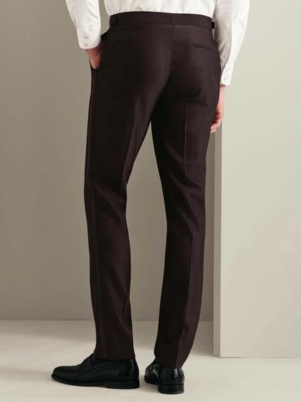 Charles Tyrwhitt Super 120s Wool Dinner Suit Trousers, Chocolate Brown - view 2, Chocolate Brown