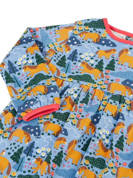 Frugi Kids' Dani Printed Cotton Dress, Multi - view 2, Multi