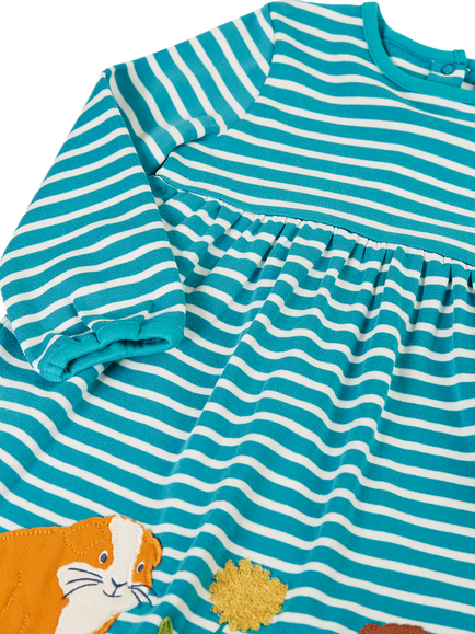 Frugi Kids' Dolcie Dress, Blue - view 2, Blue
