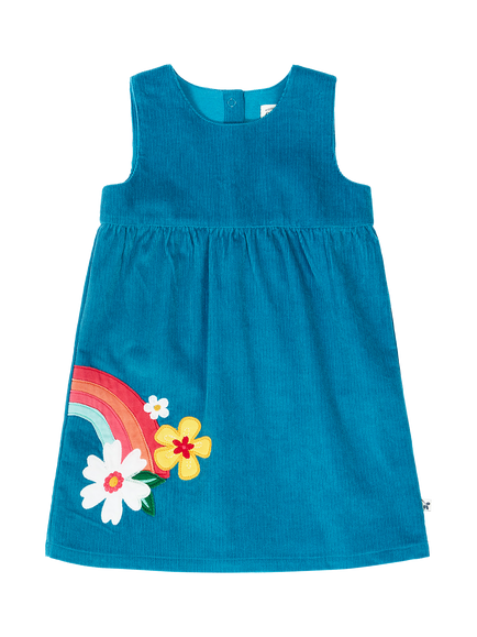 Frugi Kids' Lily Cord Dress, Blue, Blue Multi