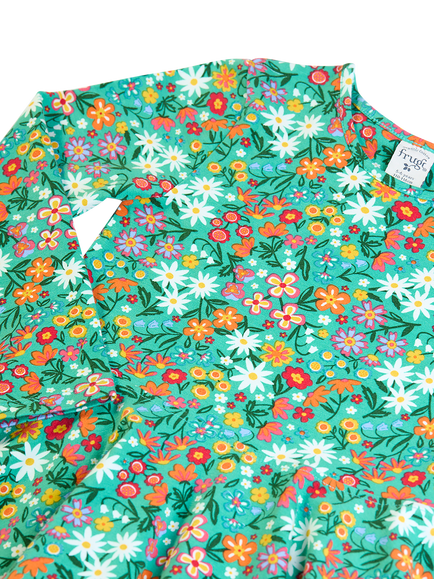 Frugi Kids' Sofia Long Sleeve Printed Skater Dress, Multi - view 2, Multi