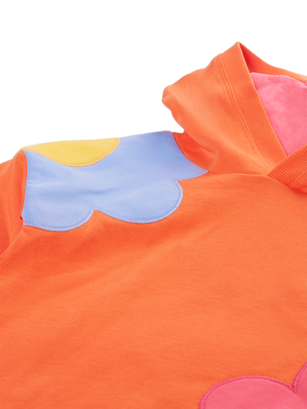 Frugi Kids' Brady Colour Block Hoodie, Orange - view 2, Orange