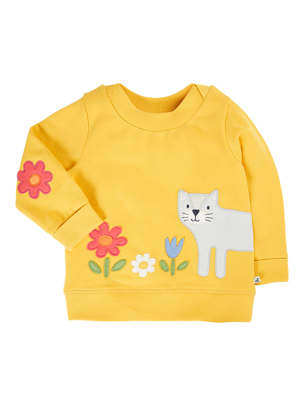 Frugi Kids' Easy On Jumper, Multi, Bumblebee/Wild Cat