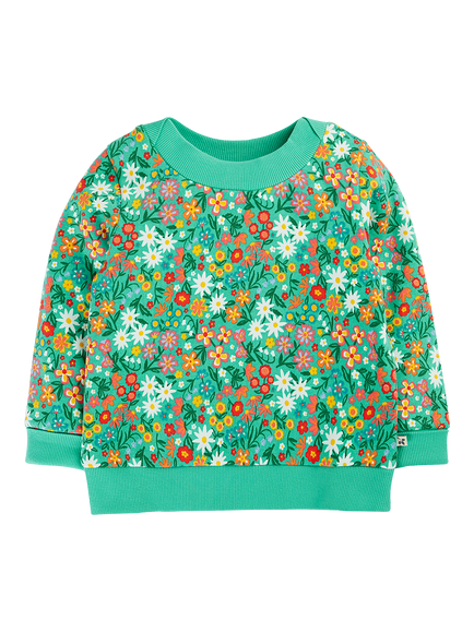 Frugi Kids' Easy On Printed Jumper, Multi, Wildflower Wander