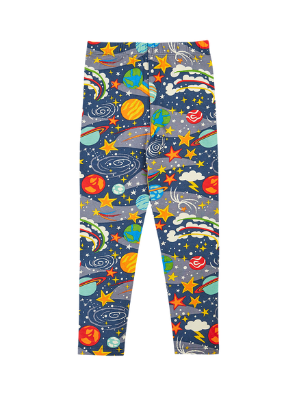 Frugi Kids' Libby Space Printed Leggings, Multi, Multi