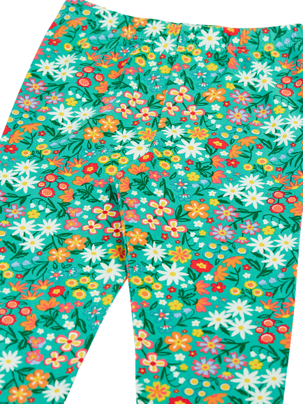 Frugi Kids' Libby Floral Printed Leggings, Multi - view 2, Multi