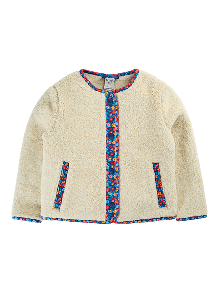 Frugi Kids' Juana Fleece Cord Jacket, Multi, Natural Multi